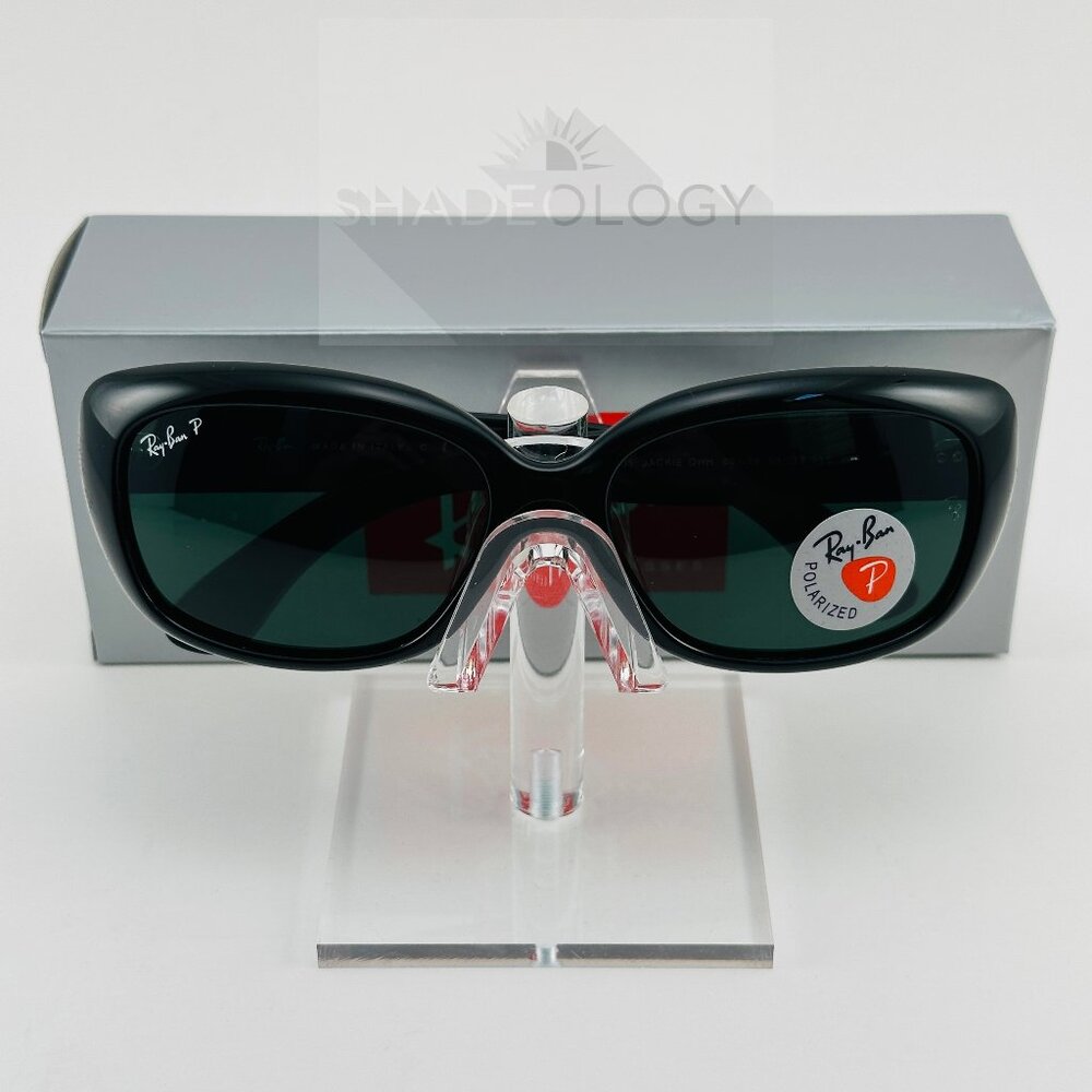 NEW Ray-Ban Jackie Ohh Sunglasses Green Polarized Lens Black Frame RB4101 58-17